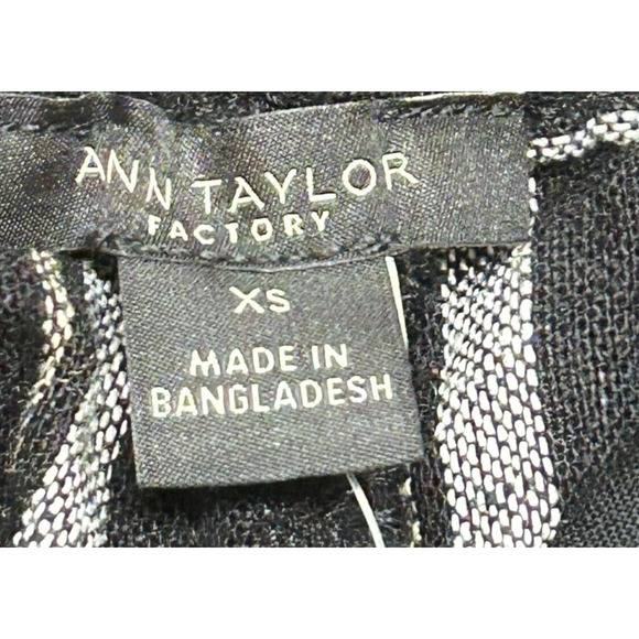 Ann Taylor Pants Womens XS Black Stripe Actual 30X30 Linen Blend Wide Leg NWT - Picture 6 of 10